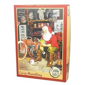 Santas Motorcycle 275 Pc Flying Merkle Christmas Puzzle Cobble Hill Tom Newsom